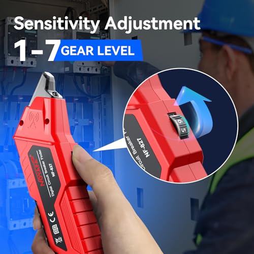 NOYAFA NF-827 Circuit Breaker Finder with 3 Accessories &GFCI Outlet Tester | Quickly Identify 90-120V AC NCV Circuit Breaker Finder Tool Circuit Tracer Tester with Storage Case, Sensitivity Adjustment