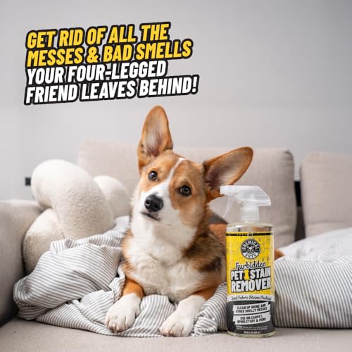 Chemical Guys Furbidden Pet Stain Remover for Car & Home, Carpet & Upholstery Cleaner, Eliminates Pet Odors & Stains from Urine & Vomit, Multi-Surface Pet Odor Neutralizer - 16 oz - size: 16 Fl Oz (Pack of 1)