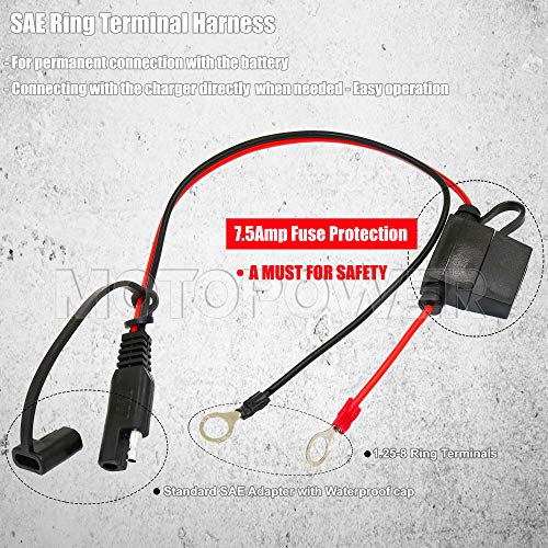 MOTOPOWER MP00206A 12V 1.5Amp Automatic Battery Charger, Battery Maintainer for Cars, Motorcycles, ATVs, RVs, Powersports, Boat and More