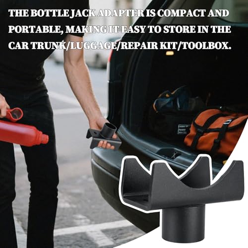 Bottle Jack Adapter, Axle Saddle for 2", 3", 4" Round & 2" Square Tube, Bottle Jack Extension for RV Trailer, Within 1.5" Lifting Platform, Garage, Farm & Ranch - color: Black