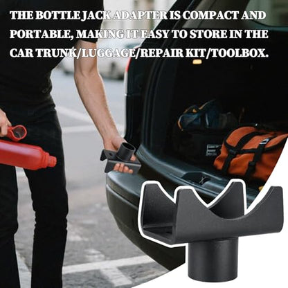 Bottle Jack Adapter, Axle Saddle for 2", 3", 4" Round & 2" Square Tube, Bottle Jack Extension for RV Trailer, Within 1.5" Lifting Platform, Garage, Farm & Ranch - color: Black
