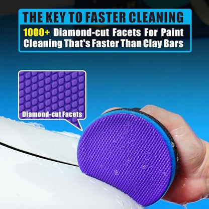 Synthetic Clay Hand Clay Bar Pad, 2-Pack, Blue Purple | Car Auto Detailing, Cleansing, Paint Surface Prep Tool, For Waxing & Polishing