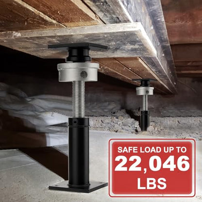 House Floor Jack, 9.5-15" Screw Jack Home Leveling, 22,046LBS Load Capacity | Heavy-Duty Basement Floor Jack for Crawl Space Home Leveling, Stair Support, Beam & Floor Sagging Repair, 1 PCS Black - size: 1 PCS