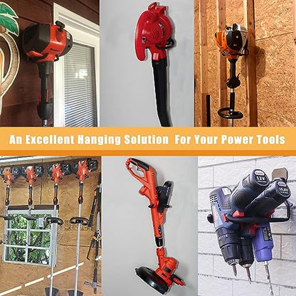 Garden Power Tool Hanger - Garage Wall Hooks, Weedeater & String Trimmer Hanger - Utility Hooks for Garage Tool Organizers and Storage - Black, 3 Pcs - color: Black-3 P