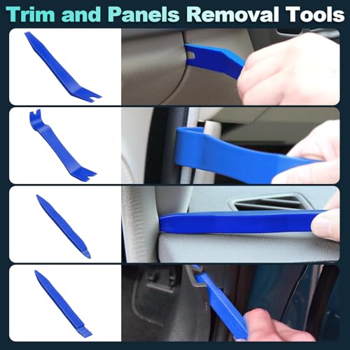 Keze 7 Pcs Auto Plastic Trim Removal Pry Tool & Clip Plier Remover Kit for Removal Car Body Upholstery Door Panel Dashboard Automotive Push Rivets Fasteners-Blue - color: Blue-Auto Trim Removal Pry Tool