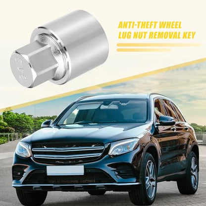 uxcell Vehicle 1 Set 313 Wheel Lock Lug Nut Anti Theft Lug Nut Screw Removal Socket Key for Mercedes Benz Wheel Lock Key with Protector Nut Socket