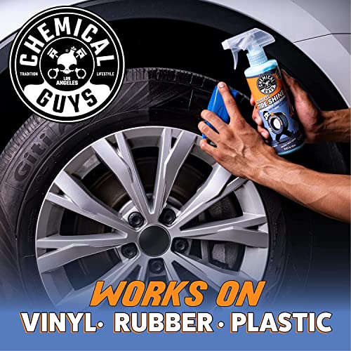 Chemical Guys Tire Kicker Sprayable Extra Glossy Tire Shine, 16 Fl Oz | With Wonder Wave applicator for cars, trucks, and SUVs, sprayable water-based tire dressing and applicator kit - size: 16 Fl Oz (Pack of 1), style: With Applicator