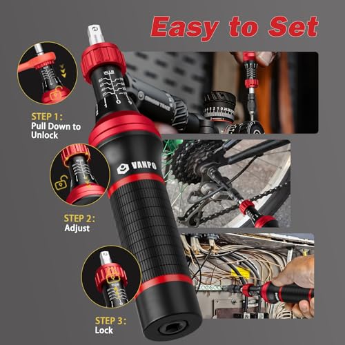 VANPO Torque Screwdriver Set 10-80 In-lb, 99-Piece Torque Driver Kit | with T-Bar & 1/4" Quick-Change Adapter, Precision Adjustable for Scope Mounting, Electronics Repair, Bicycle Maintenance - size: 10-80 inlb