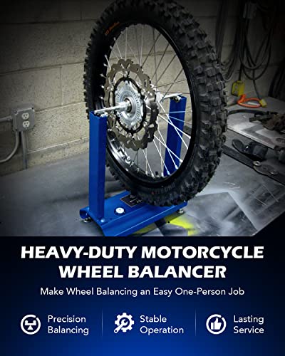 Orion Motor Tech Motorcycle Bike Wheel Balancer, Tire Balancer Stand with Adjustable Centering Cones, Heavy Duty Motorcycle Wheel Balancing Stand, Portable Bicycle Wheel Balancer for up to 12" Tires - style: Standard