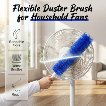 Bendable Microfiber Head, Reusable Dust Remover 2 Pcs 2026 New Fan Cleaner Brush, Washable Cobweb Duster for Air Conditioning, Fan Blades, Air Vents, Curtains, Cars - color: Gray*2