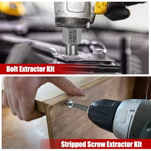 20PCS Bolt Extractor Set, Easy Out Screw Extractor Kit, 3/8" Drive Impact Stripped Bolt Remover Extractor Socket Set Tool for Removing Stripped, Broken Rusted Bolts Screws - size: 20pcs