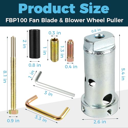 Romalon Heavy Duty FBP100 Fan Blade Puller, Solid Steel Blower Wheel Remover, Replaces 40852 TB041 TB042 AP3737541, Full Accessories Included with 1-Year Warranty