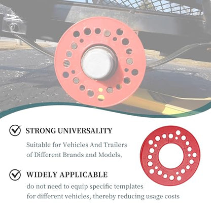 eaacaa 2 Pack Wheel Bolt Pattern Measuring Tool, 5 Lug Template Gauge for 5/6/8 Hole Rims, Precise Trailer Axle Bolt Circle Tool-Red - color: 2 Pcs