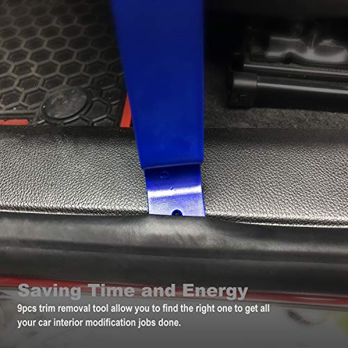 GLK Trim Removal Tool Pry Tool Kit | Door Panel Removal Tool, Fasteners Remover, Automotive Hook Set, 9pcs - color: Blue