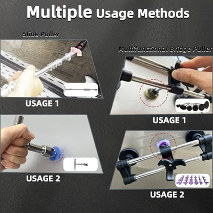 Car Dent Puller Kits,101 pcs Paintless Dent Removal Tools,Auto Body Dent Repair Tool Kit,with M16 Slide Puller,Bridge Puller,Dent Lifter,Rubber Hammer,Glue Gun,Knock Down Pen and More.