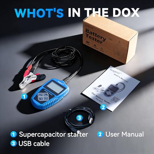 Car Battery Tester 12V 100-2000 CCA, Cranking/Charging System Analyzer, Battery Load Tester for Automotive/Motorcycle/Marine Use