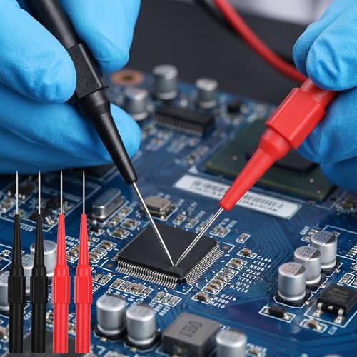 10 Pcs Test Probe Pins Back Probe Kit, 0.7mm Multimeter Probes Non-Destructive Insulation Wire Piercing Needle, Super Tip Multimeter Probes for Car Tester & Automotive Testing Tools