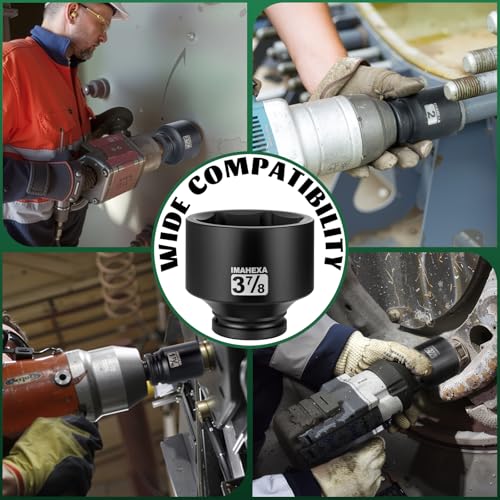 1" Drive Shallow Impact Socket,3-7/8 Inch SAE Jumbo Socket,CR-MO 6 Point for Easy Removal of Large Axle Nut（SAE) - size: 1 Inch Shallow 3-7/8", style: 1"Drive Shallow Impact Socket
