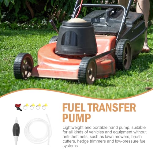 NUOBESTY Manual Car Transfer Pump Kit 3 Meter Hose with Air Bulb and Clamps, Handheld Siphon Pump for Fuel, Oil, Water Transfer, Suitable for Automotive and Aquarium Use Random Color