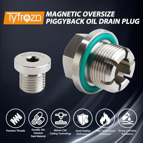 M20.1x1.5-15 Magnetic Oversize Piggyback Oil Drain Plug, Stainless Steel Self Tapping Oil Pan Thread Repair Kit - size: M20.1x1.5-15mm