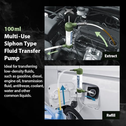 FIRSTINFO Taiwan Multi-Use Siphon Oil Fuel Transfer Pump | Manual Fuel Suction Pump, Hand Pump for Gasoline, Diesel, Petrol, RV Antifreeze, Transmission Fluid, Water, A1123