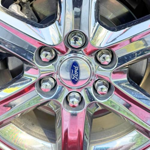 Farad GalaxyLock DCH7/M Chromed Lug nut Wheel-Locks Kit Suitable for Ford F-150 (M14 X 1.5 Thread Size) - Set of 4 Lug Nuts + 1 Key | Suitable for Ford F-150 Original OEM Wheels, M14 X 1.5 Thread Size