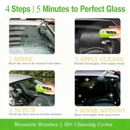 3PCS Clear Vision Windshield Cleaner, Automotive Oil Film Cleaning Brush for Car Windows, Windshield Oil Film Remover for Car,Truck,RV Windows and All Glass Surfaces - color: 3packs