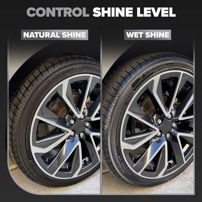 Carfidant Car Tire Shine 1 Gallon - Tire Dressing & Rubber Protectant - Dark, Wet Look with No Grease and No Sling! - size: 1 Gallon