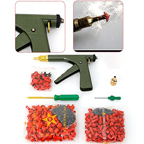 DNYSYSJ Tire Plug Gun Mushroom Tire Plug Kit Tire Plugger Tubeless Tyre Plug Gun Repair Kit with Rubber Plugs Car Auto Tire Repair Kit,Grand Pistol Tire Plug in Dark Green