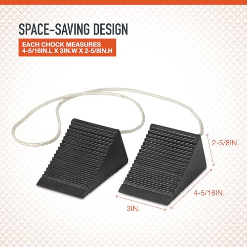 Ironton 2-Pk. of Compact Wheel Chocks, Solid Rubber | Controlled load positioning, Shop and warehouse handling, Durable material movement, Easy setup, Operator-friendly design