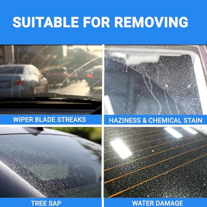 GLASS POLISH Complete Windshield Restoration Bundle, Set of DIY Polishing Kit and Repair Kit for Chips, Cracks, Fine Scratches, and Glass Clarity Restoration