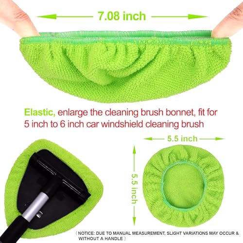 XINDELL 5 Pack Microfiber Pads – Replacement Heads Cover for Xindell Windshield Cleaner Tools. Washable & Reusable Triangle Pads (Green). Fits Window Reach Tool - Handle Not Included - color: Green