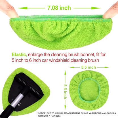 XINDELL 5 Pack Microfiber Pads – Replacement Heads Cover for Xindell Windshield Cleaner Tools. Washable & Reusable Triangle Pads (Green). Fits Window Reach Tool - Handle Not Included - color: Green