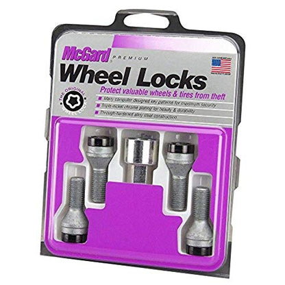 McGard 27361 Black Bolt Style Cone Seat Wheel Lock Set (M12 x 1.25 Thread Size) - Set of 4