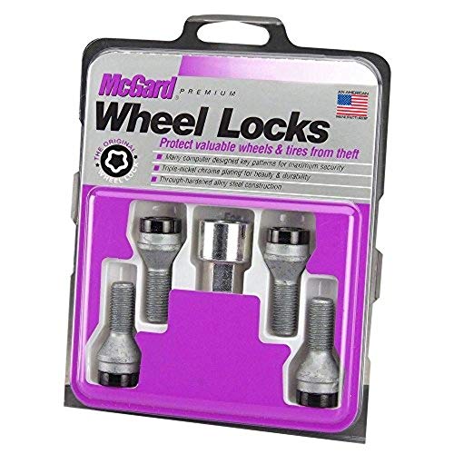 McGard 27361 Black Bolt Style Cone Seat Wheel Lock Set (M12 x 1.25 Thread Size) - Set of 4