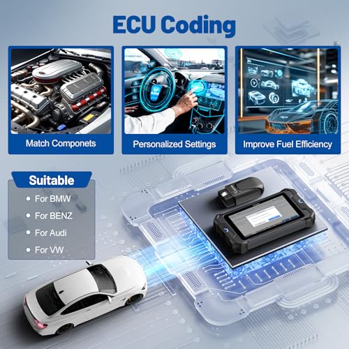 Bidirectional Scan Tool VDIAGTOOL VD80 BT, 8" Topology Mapping OBD2 Scanner for Car, 2026 Wireless Full System Diagnostic Tool with 41+ Resets, ECU Coding, FCA AutoAuth, CAN FD/DoIP, 3 Years Update