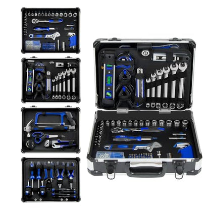 Prostormer 259-Piece General Household and Mechanic's Tool Set | Complete ToolKit with Heavy Duty Aluminium Tool Box for Home/ Car/ RV/ Garage