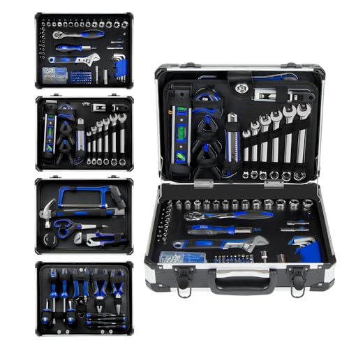 Prostormer 259-Piece General Household and Mechanic's Tool Set | Complete ToolKit with Heavy Duty Aluminium Tool Box for Home/ Car/ RV/ Garage