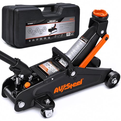 Floor Jack 1.5 Ton (3300 lbs), Hydraulic Trolley Jack with Solid Storage Case, Hydraulic Jack for Car with Single Piston Pump, Portable Car Floor Jack with Lifting Range 5-1/8'' to 12''