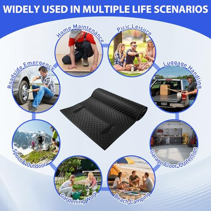 Rolling Creeper Mat 58"X28", Foldable Under Car Repair Mat for Mechanics with Storage Bag, Automotive Mechanic Repair Mats for Low Clearance, Special Roads, Long-Distance Trucks, Mechanics Pad