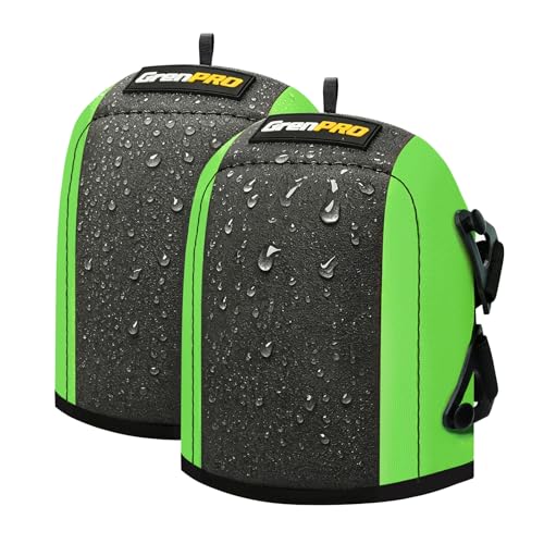 GRENPRO Gardening Knee Pads Waterproof, 600D Polyester EVA Foam Kneeling Cushion, Comfortable Work Knee Protector for Unisex Adults, Flooring Construction House Cleaning - color: Green