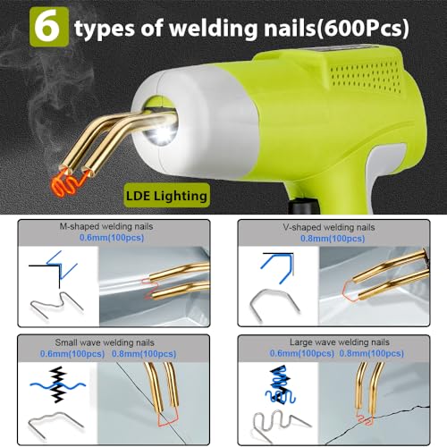 Choerinton Plastic Welder Compatible with Ryobi 18V Battery, with 600PCS Staples, Pure Copper Transformer, Rapid Heating, Plastic Welding Kit for Car Bumper, Dashboard & Repair(No Battery) - color: For Ryobi Battery