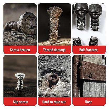 15PCS Stripped Screw Extractor Set, 6542/4341 HSS Steel Left Hand Drill Bit Set Easy Out Screw Extractor Set | 1/4'' Adaptor | Broken Screw Extractor Kit Removing Stripped Screws Bolts - size: Upgarded Kit-15PCS