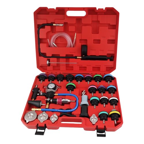 maXpeedingrods 33PCS Coolant Vacuum Refill Kit, Coolant Pressure Tester Kit, Radiator Cooling System Pressure and Vacuum Purge Refill Tool, Radiator Pressure Tester for Automotive Cooling System