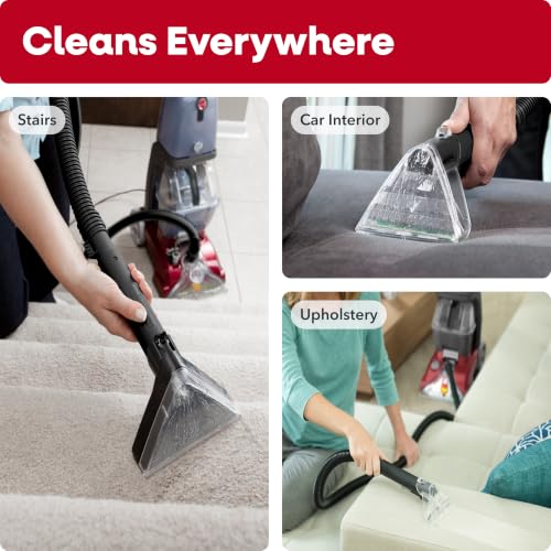 Hoover PowerScrub Deluxe Carpet Cleaner Machine, Deep Cleaning Carpet Shampooer Machine, SpinScrub Brushes, HeatForce Drying, Pet & Upholstery Tools, Pair with Hoover Carpet Cleaner Solution - style: PowerScrub Deluxe