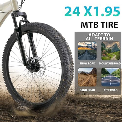 Hycline 2-Pack Mountain Bike Tires Set: 20/24/26/27.5-inch Folding Replacement High-Performance Wear-Resistant Bicycle Tires and Pair Inner Tubes with Tire Levers for MTB Off-Road Bike - color: 24x1.95-30TPI