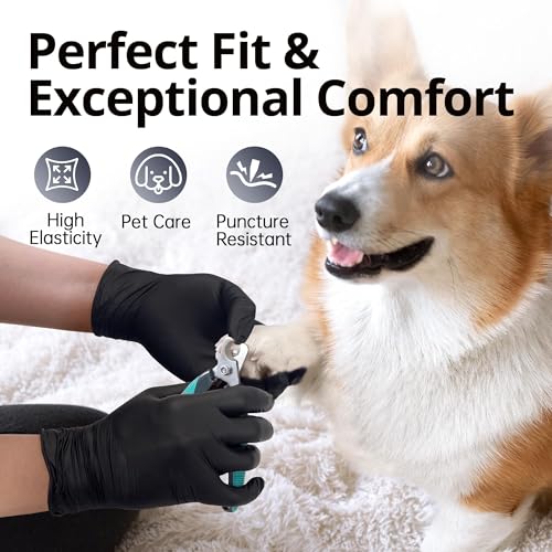 SwiftGrip Disposable Nitrile Exam Gloves, Black Nitrile Gloves Disposable Latex Free for Medical, Cooking & Esthetician - color: 04 Black (Xl, 100ct)