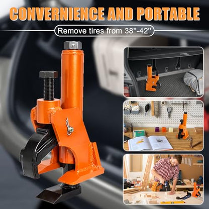 Manual Tire Bead Breaker Tool for Tire Removal, 38"-42" Tire Removal Tool Manual Tire Changer Machine Tire Changing Tool Tire Repair Tools with Replacement for Atvs, Utvs(Orange)