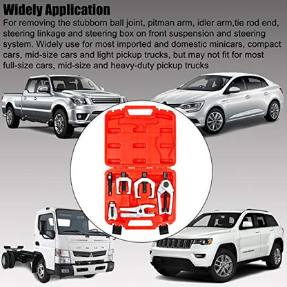YSTOOL Front End Service Tool Set with Automotive Ball Joint Separator Tie Rod End Puller Pitman Arm Remover 5 PCS Removal Splitter Kit for Car SUV Light Truck Pickup - color: Red