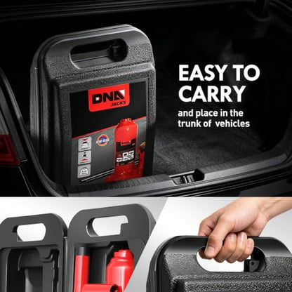 DNA Motoring 2 tons / 4000 lbs Lifting Automotive Welded Hydraulic Bottle Jackfor Sedans Repair, with Manual Handle & Carrying Storage Case, Red - color: red, style: 2 ton